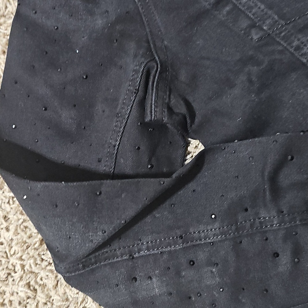 NWT 7TH HVN Crystal Stargaze Jet Jean Jacket Black Denim Medium Coat Embellished - Picture 10 of 12